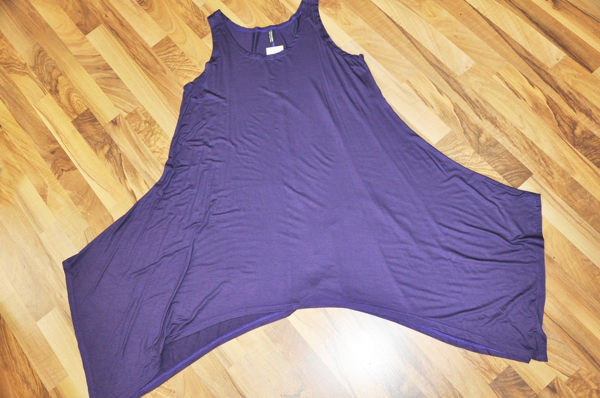 パープルソリッド Myo-Lagenlook A-Line Top Tunic Dress Insert Purple One Size | eBay