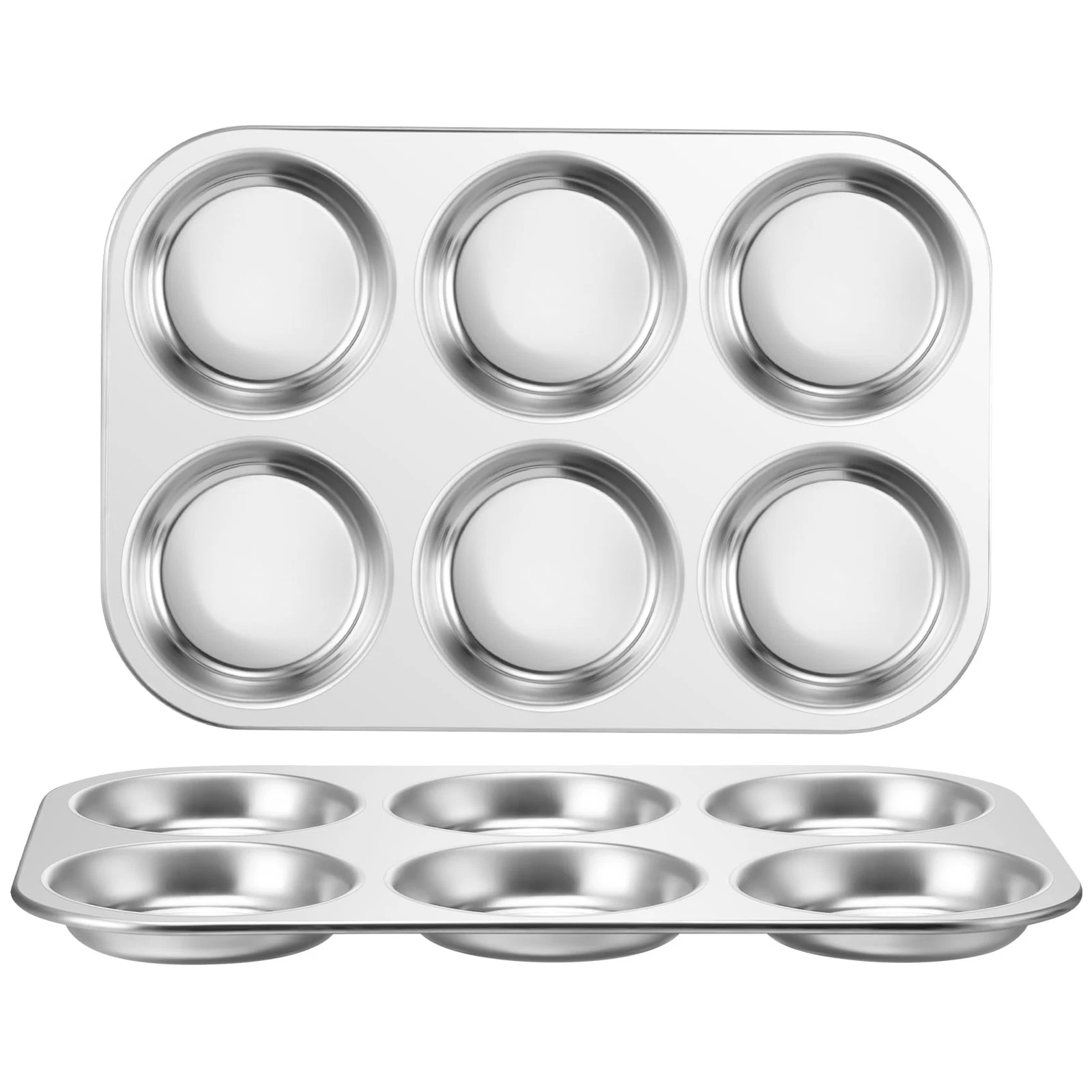 Onader 2 Pack Muffin Tin, Stainless Steel 6-Cup Shallow Yorkshire Pudding Tra...
Opens in a new wind
