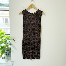 NEW Alice + Olivia Brown Sequin Mini Dress Size 4