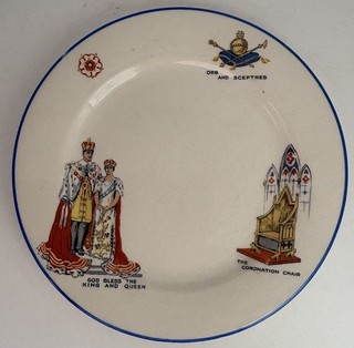 Plate for the 1937 coronation of King George VI and Queen Elizabeth.
