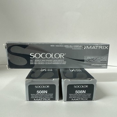 3 Pack - Matrix SoColor Pre-Bonded Permanent Extra Coverage Hair Color -  508N