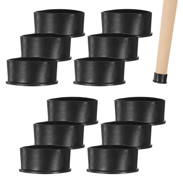 12 StüCk Stuhlbeinkappen,3 Zoll (76Mm) Pvc-Stuhlbein-Bodenschoner,Rund,Schwarz-image