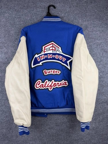 VINTAGE 1980s In-N-Out Burger California Varsity Letterman’s Jacket Embroidered  image 4