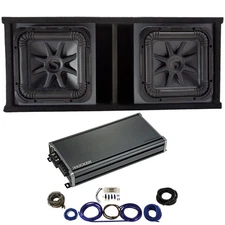 Kicker L7S12 Solo-Baric Subwoofers Ported 1 Ohm Box with 46CXA18001 Amp & Kit