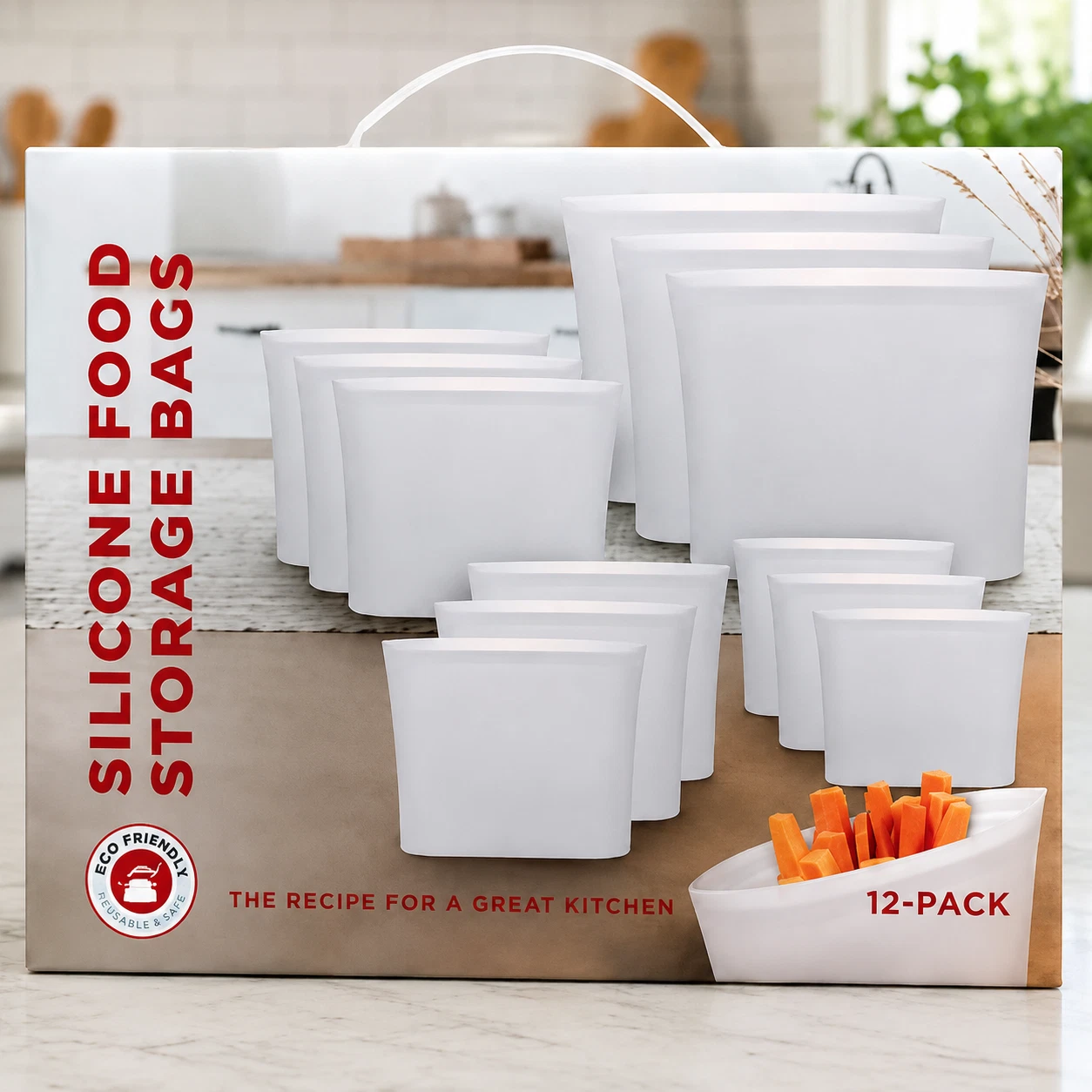 Chef's Counter Silicone Food Storage Bags Cooking, Storage 12 Pack
Opens in a new window or tab
