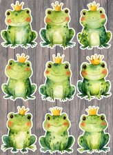 Frog Prince Die Cut Vinyl Stickers Set Scrapbooking Laptop Waterbottle