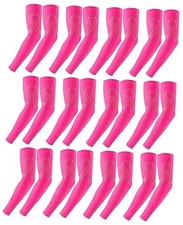 12 Pairs Breast Cancer Awareness Football Arm Sleeves Youth X-Small Pink