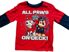 Nickelodeon Boys Paw Patrol T-Shirt Red Marshall Chase Long Sleeve 5T