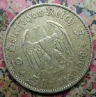 Rare 1934-D German 5 Mark KM#82 Divide Date Potsdam Garrison Church Swastika — photo 2