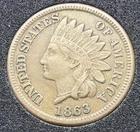 1863 Indian Head Cent. AU