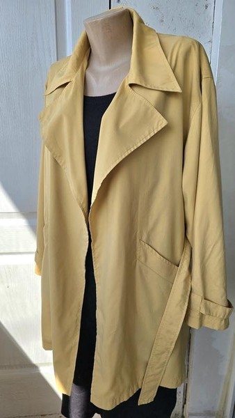 Women Etam Trench Coat Yellow Polyester 38