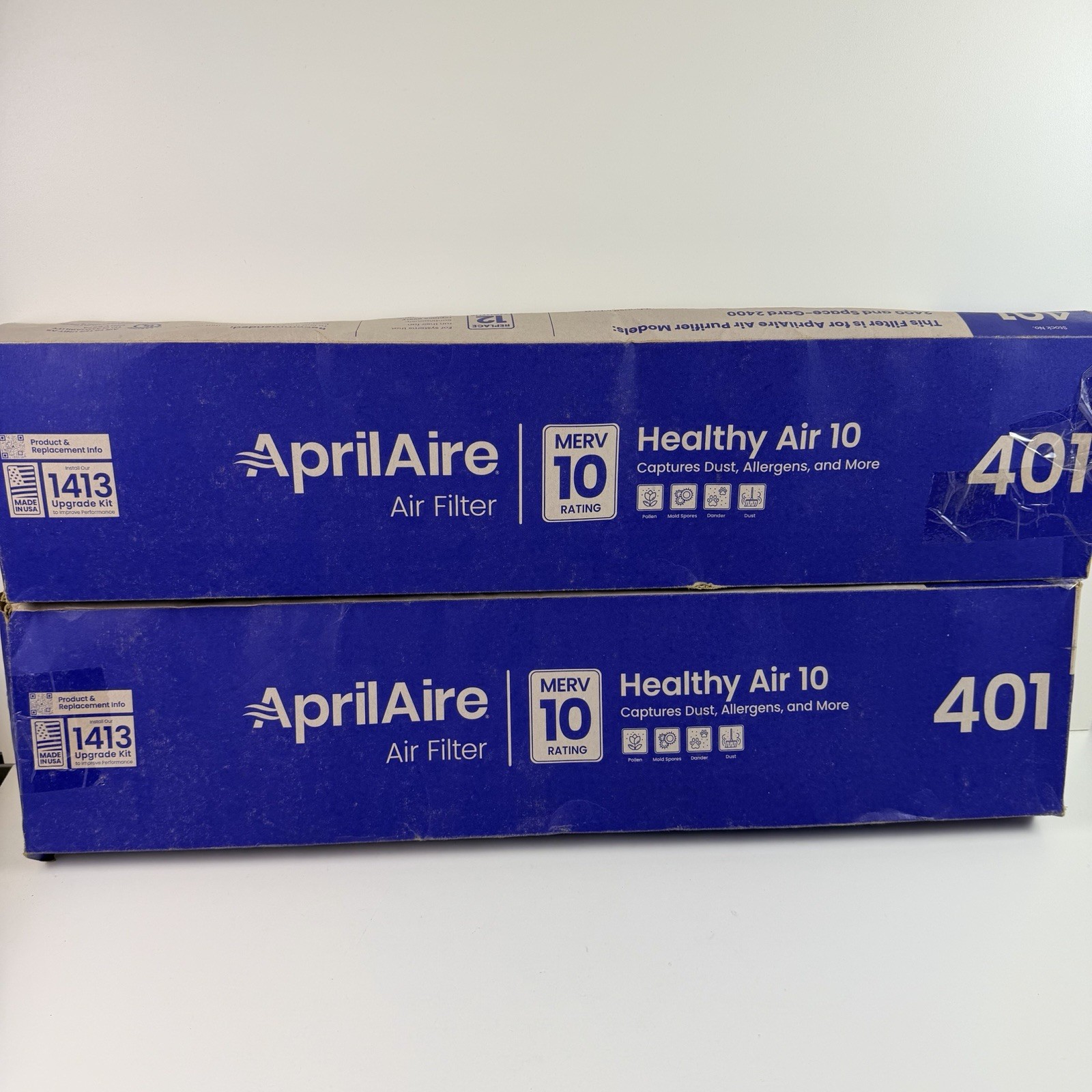 x2 AprilAire 401 Replacement Furnace Filter for AprilAire 2400 MERV 10 16x25x6