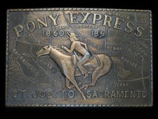 TB11127 VINTAGE 1970s  PONY EXPRESS ST. JOE TO SACRAMENTO  BELT BUCKLE