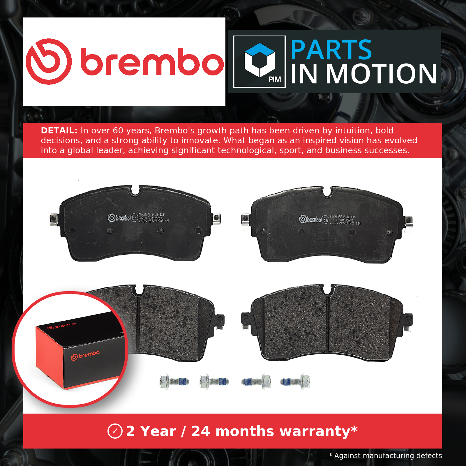 Brake Pads Set fits JAGUAR E-PACE X540 2.0 Front 2017 on Brembo J9C7133 Quality