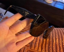 PRADA PR 19ZS Women's Butterfly Sunglasses - Black/Yellow Marble