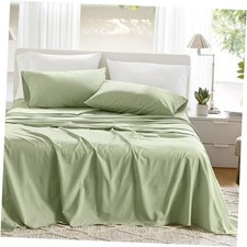 100 Cotton Sheets Breathable Soft Cotton Sheets, Naturally Twin Sage Green