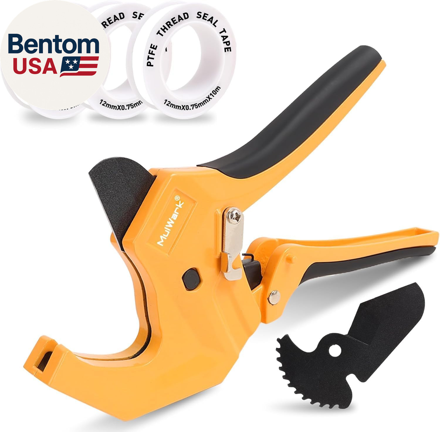 PVC Pipe Cutter Tool Cuts up to 1-5/8", Heavy-Duty Aluminum Ratchet Cutter with 