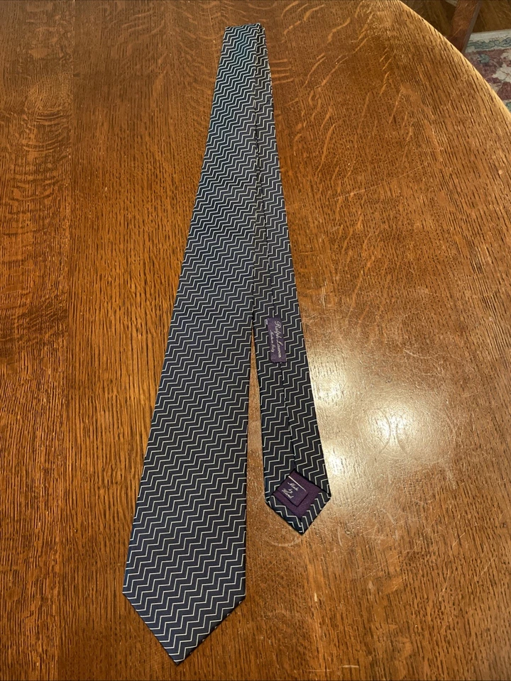 Corbata Ralph Lauren etiqueta púrpura azul marino a rayas Foto 2 de 4