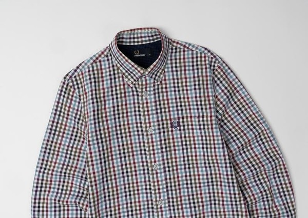 Men Fred Perry Shirt Burgundy Cotton 34 / XS / 42