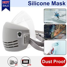 Half Face Gas Mask Cover Painting Spraying Respirator Facepiece  10Pcs Filters