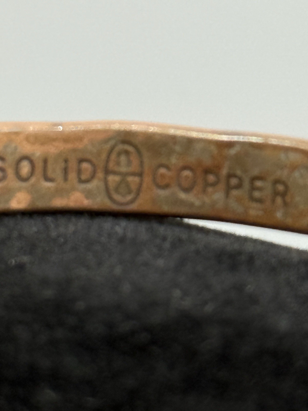 Vintage Solid Copper Cuff Bracelet Hand Stamped D… - image 8