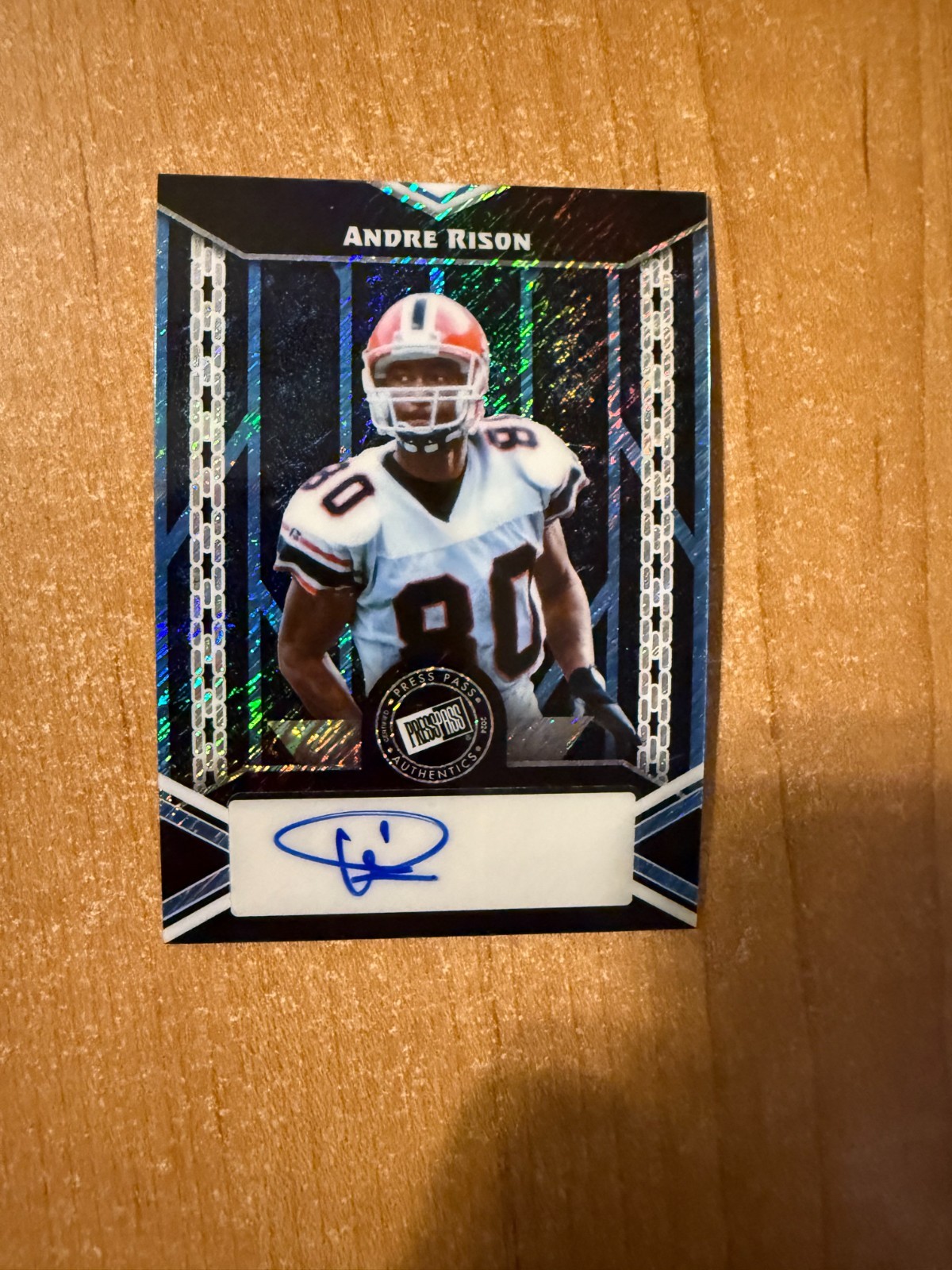 2024 Leaf Collective - Andre Rison - Platinum Shimmer Press Pass Auto #d 11/20