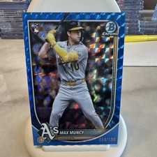 Bowman Chrome 2025 Max Muncy Blue Geometric Refractor RC /150 Athletics