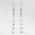 Camber Surface Stick Shape White Fire Opal Silver Jewelry Dangle Drop Earrings