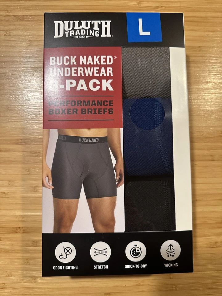 Paquete de 3 calzoncillos boxer grandes Duluth Trading para hombre Buck Naked ropa interior Foto 2 de 4