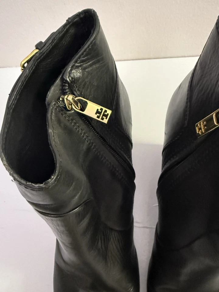 Botín de cuña TORY BURCH Milan de cuero negro talla 11 Foto 2 de 4