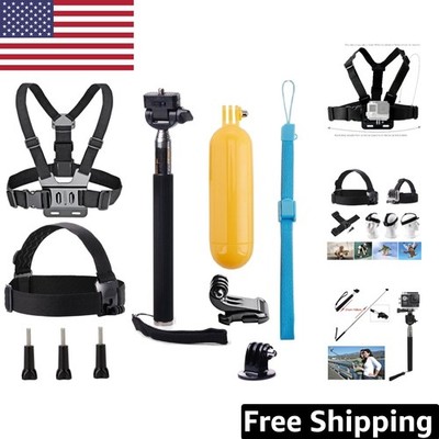 Versatile Action Camera Accessory Set: Chest Strap, Selfie Stick & Float Grip