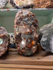 Zwei Edelstein Tischleuchten 70er Jahre