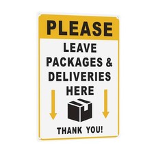 Vintage Rustic Metal Sign 8x12 Inch - Please Leave Packages  Deliveries A4