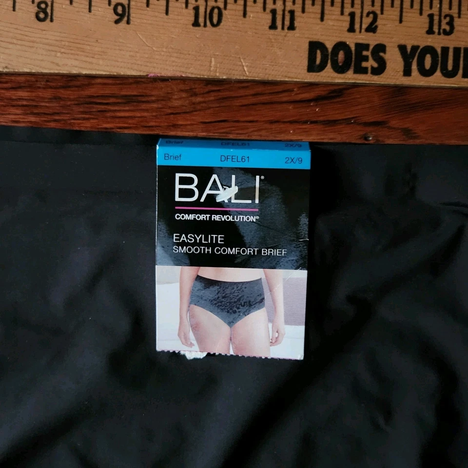 Bragas negras Bali Smooth Comfort Brief 2X/9 ropa interior para mujer sin líneas de panty Foto 3 de 4