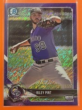 2018 Bowman Chrome Prospects Riley Pint Purple Shimmer Refractor /655 #BCP219