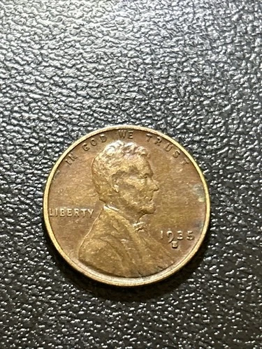 1935-S Lincoln Wheat Rainbow Tone - Good Wheat Lines - VF —-  Free Shipping!