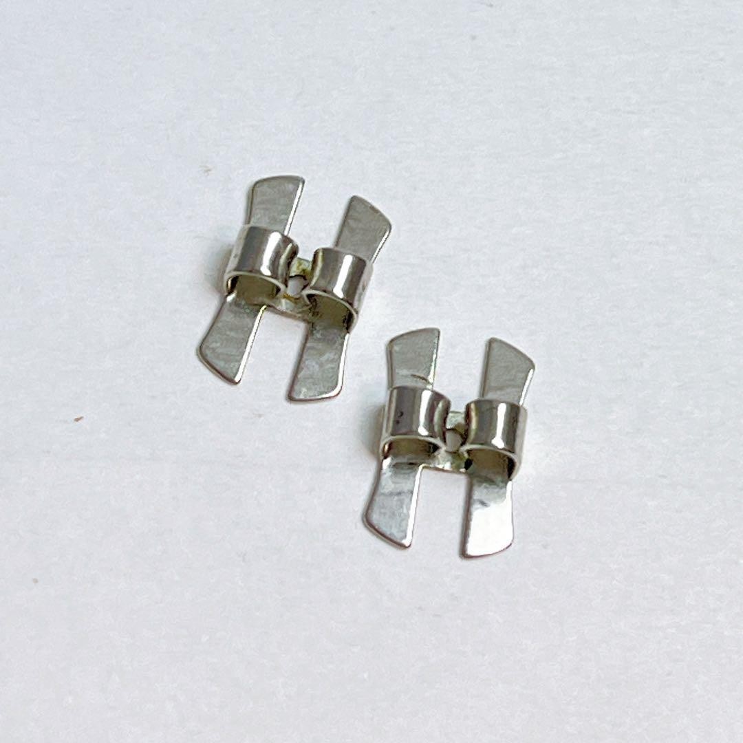 Hermes Eclipse Blue Stone Earrings Silver Base Au… - image 6