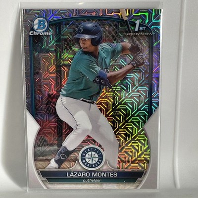 Lazaro Montes -2023 1st Bowman Chrome Mega Mojo Refractor #BCP-58 Mariners 