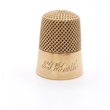 14k Gold E S Booth John Wilkes Descendant Sewing Thimble Ketcham McDougall No9