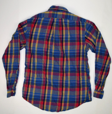 Vintage Polo Ralph Lauren Shirt Madras Plaid Size M 90s Purple