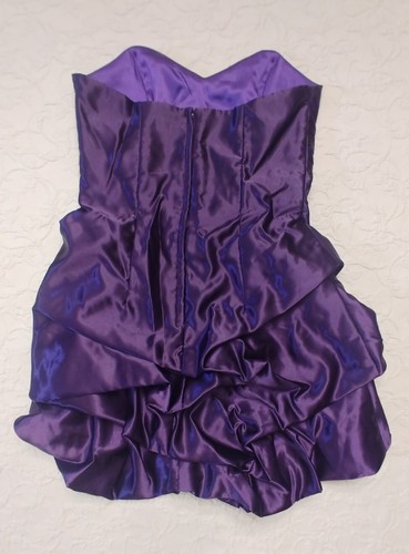 Jessica McClintock gunne Sax purple satin evening cocktail dress 9 - Picture 2 of 11