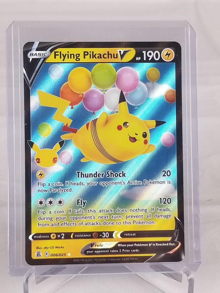 is the flying pikachu card rare Flying Pikachu V Holo #6 Pokemon Card 2021