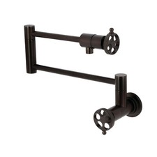 KS4105RKZ Wall Mount Pot Filler with Knurled Handle, Oil Rubbed Bronze, Bronze
