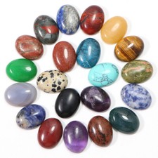 Assorted Charms Natural Oval CAB Stone Reiki Beads For Jewelry Making 15x20 Gift