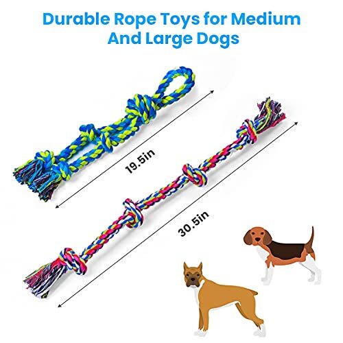 Dog Rope Toys for Large and Medium Aggressive Chewers, 2 Pack Heavy Duty Dog