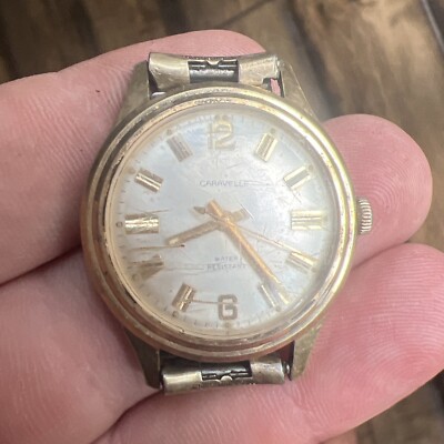 Vintage Bulova Caravelle Watch Gold Tone Manual Wind 10k GF