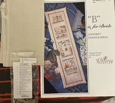 Victoria Sampler "B" IS FOR BRIDE Leafet +Accessory pack + Linen DDP for USA