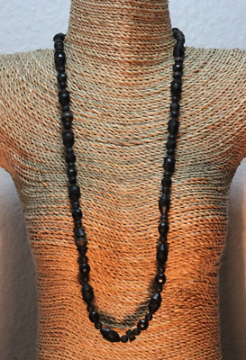 Collier Halskette Symbolkette Trauerkette Schwarz Halsschmuck Kette Kugelkette