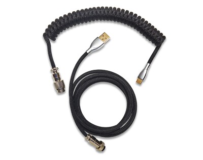Glacier Elite Premium Quality Braided USB Coiled Cable for Keyboard
