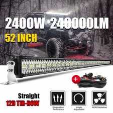 52/42/32/22'' 2400W LED Work Light Bar Combo Offroad Bumper Roof Bull Truck Boat